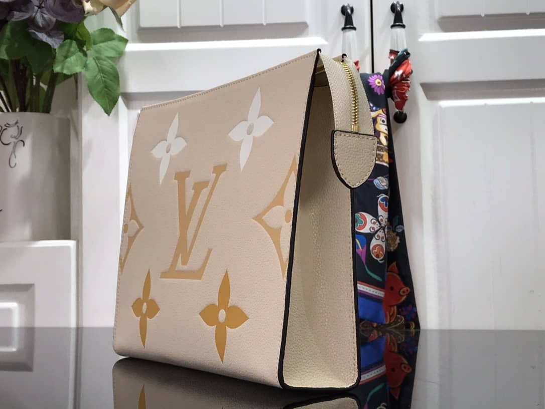 Louis Vuitton Summer Toiletry Pouch Monogram Empreinte Replica Apricot M80504 - DEEPREPS