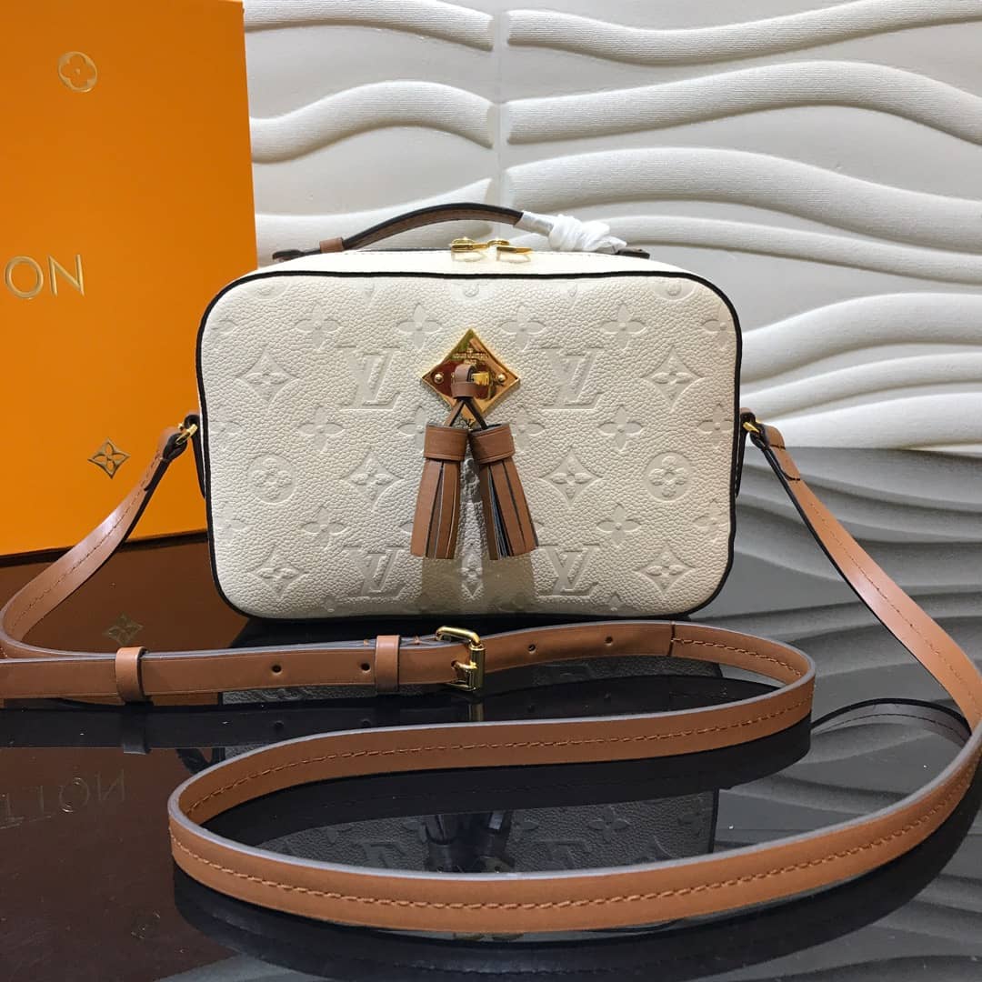 Louis Vuitton Monogram Empreinte Saintonge Replica Bag White M44606 - DEEPREPS