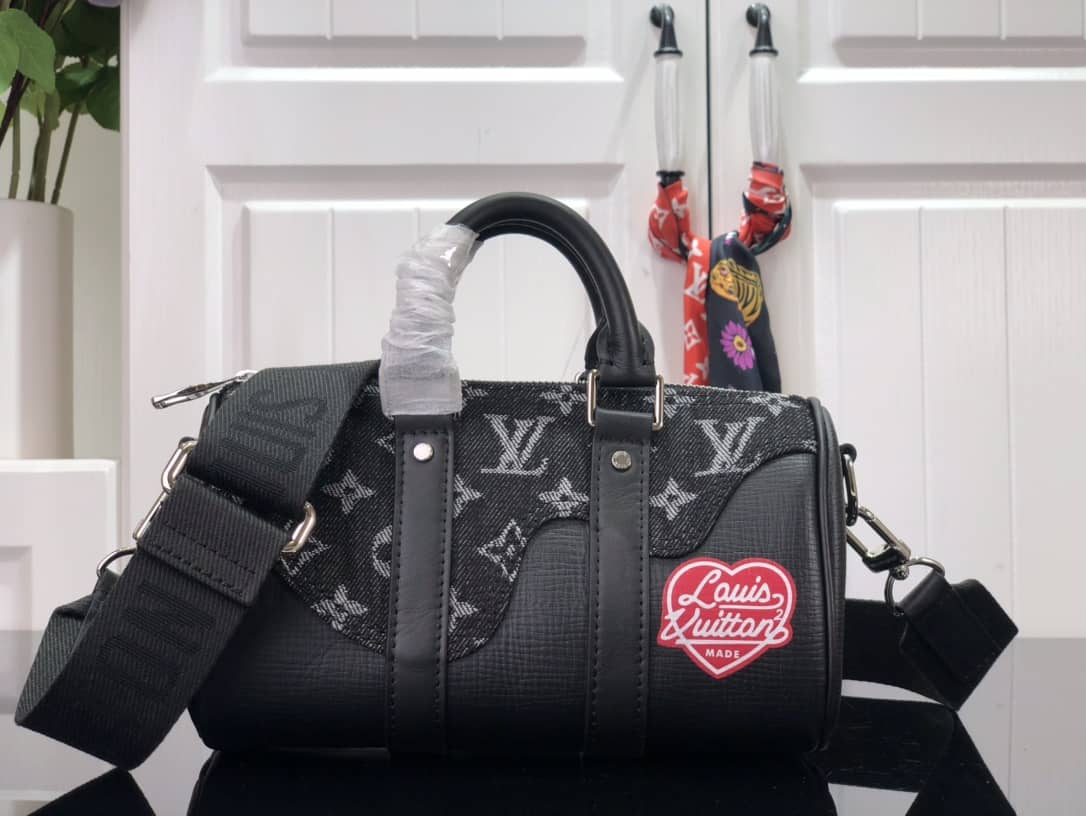 Louis Vuitton x Nigo Keepall XS Leather Monogram Replica Bag Black M81010 - DEEPREPS