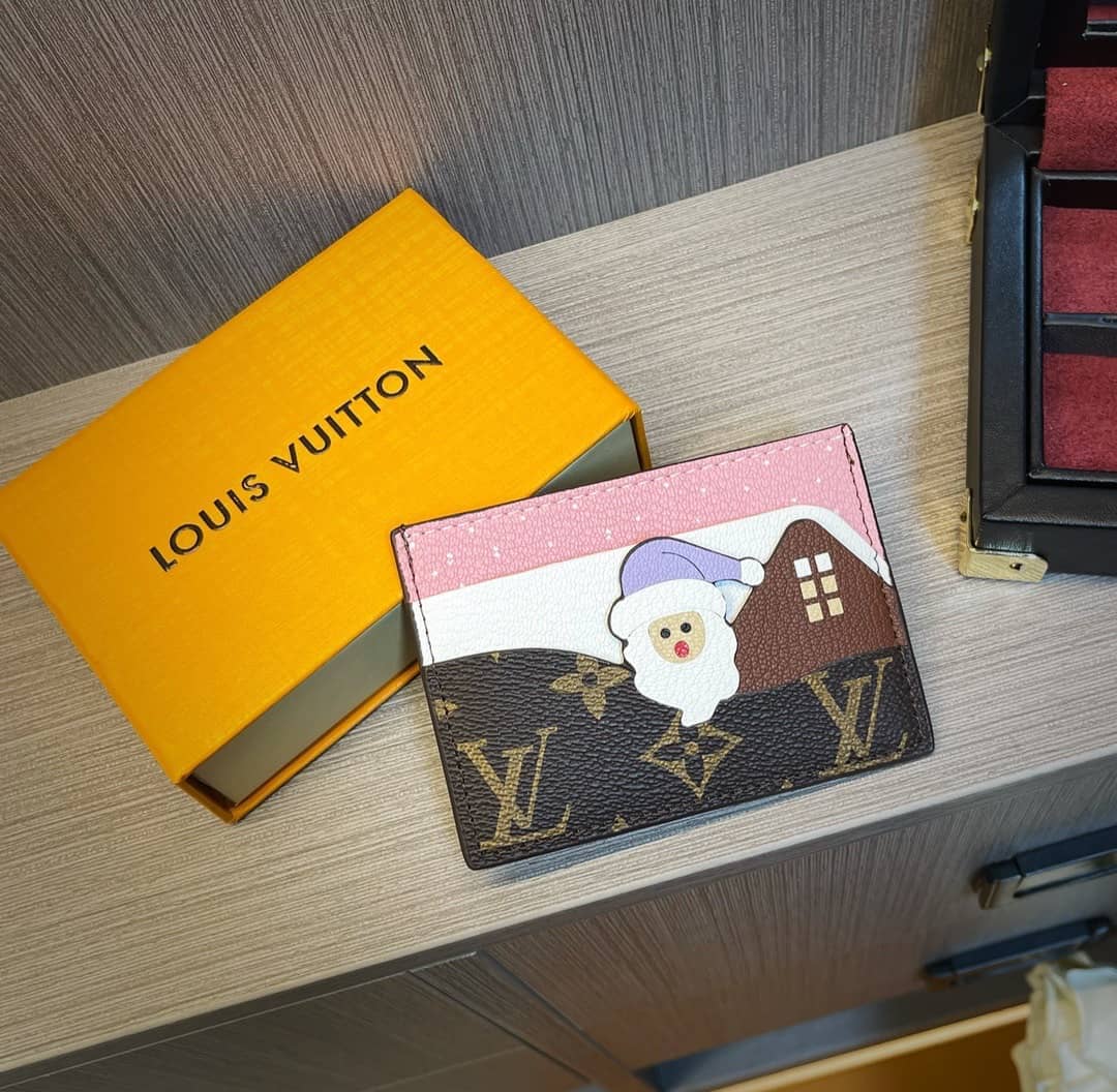 Louis Vuitton Replica Monogram Canvas Card Holder Christmas Collection Blue - DEEPREPS