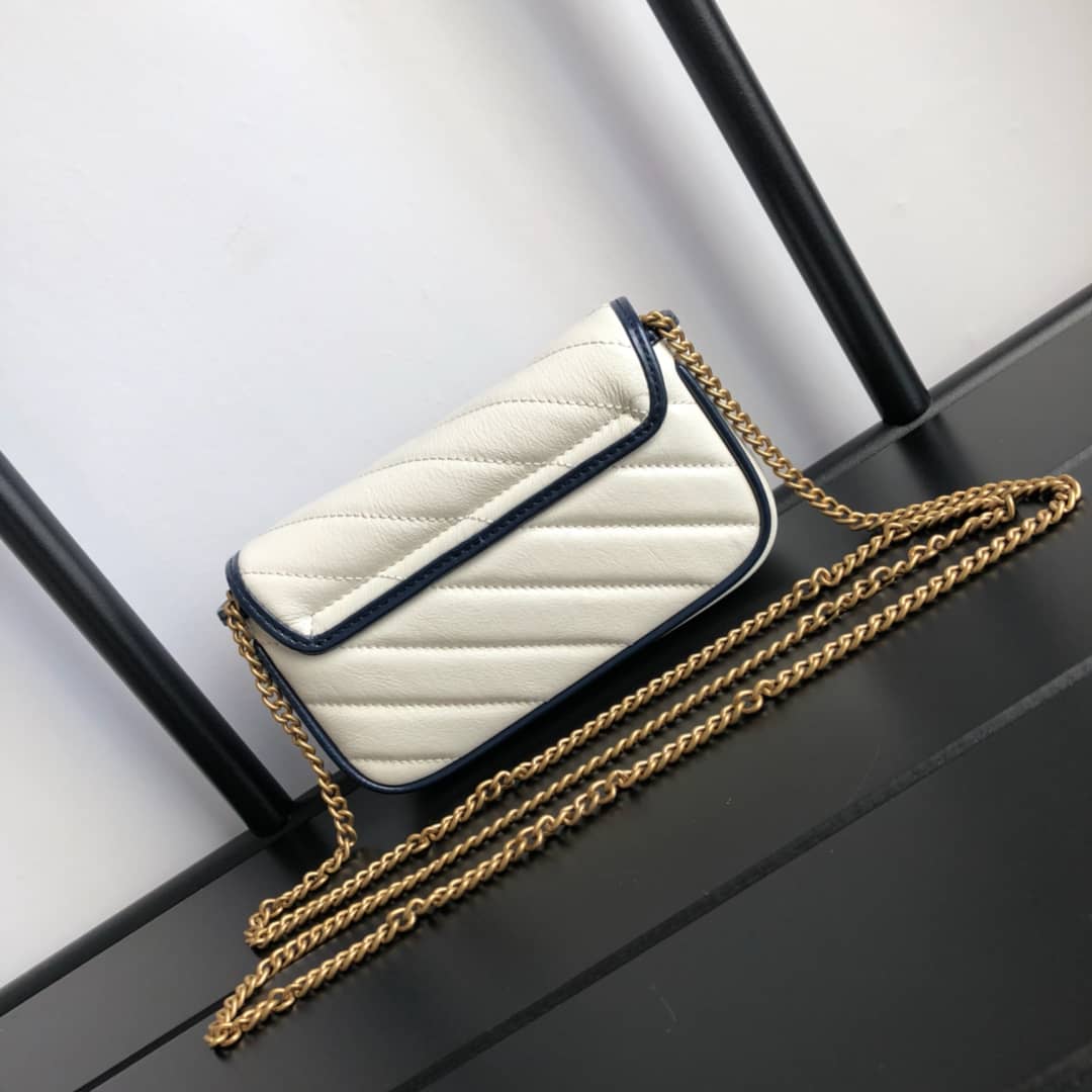 Gucci GG Marmont Mini Matelasse Leather Shoulder Bag Replica White 574969 - DEEPREPS