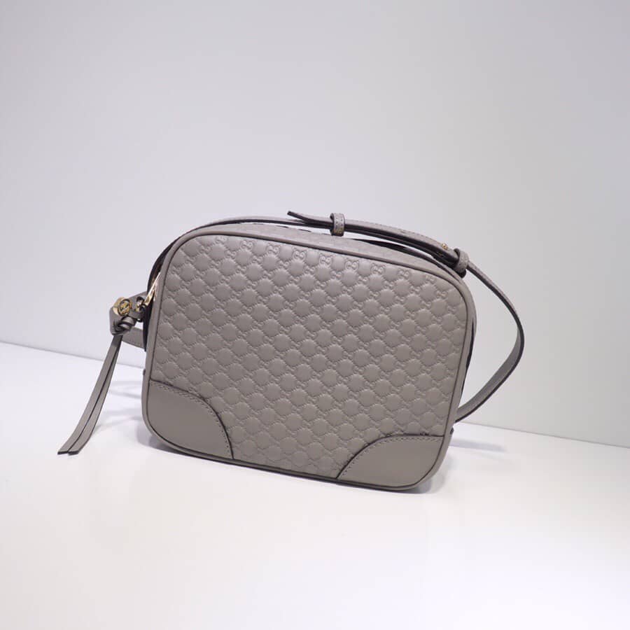 Gucci Bree Guccissima GG Leather Canvas Camera Bag Replica Gray 449413 - DEEPREPS