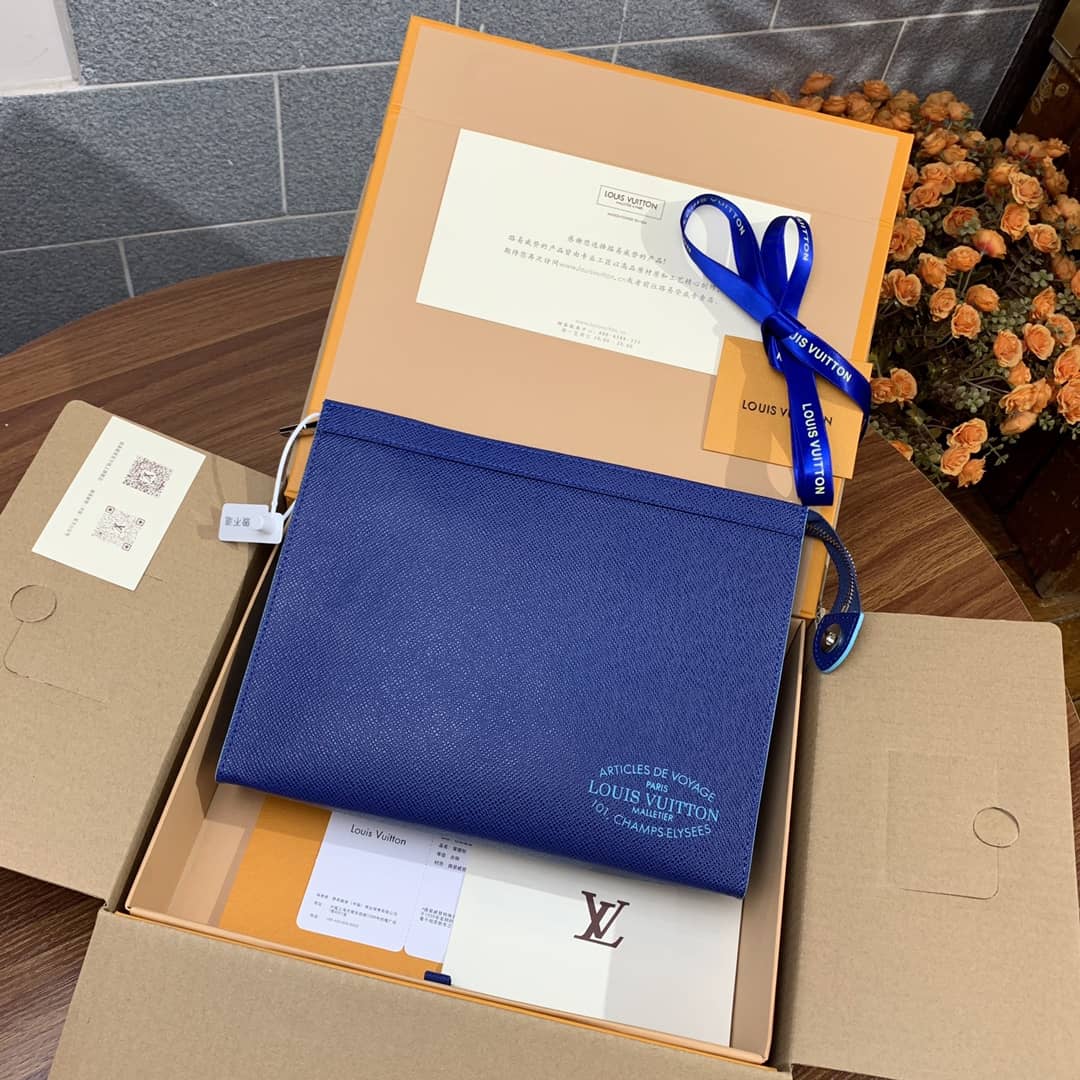 Louis Vuitton Pochette Voyage MM Replica Clutch Blue M30395 - DEEPREPS