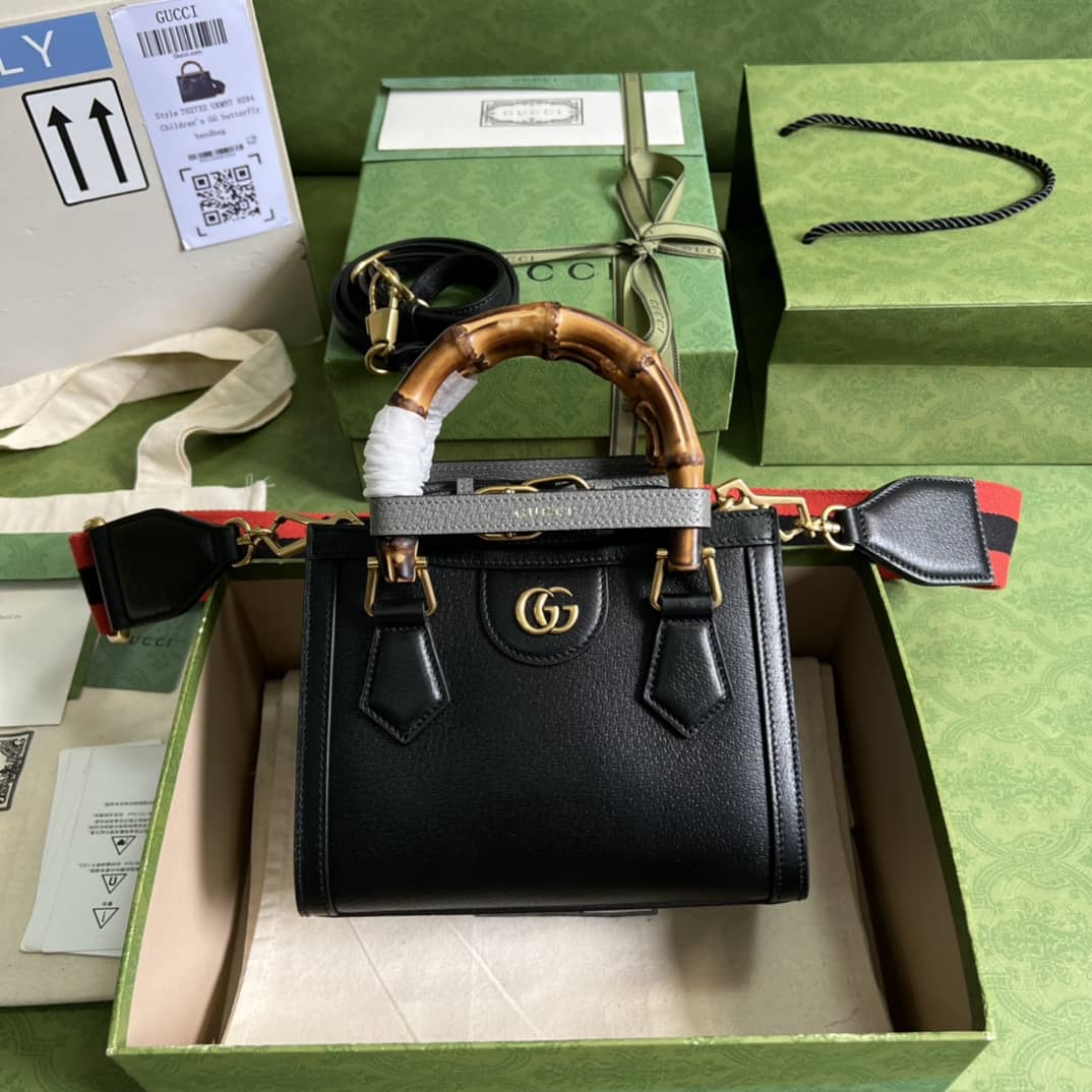 Gucci Diana Mini Tote Black 702732 Replica Bag - DEEPREPS