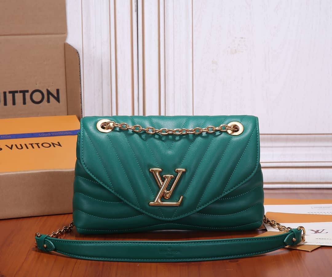 Louis Vuitton New Wave Chain Cowhide Leather Replica Shoulder Bag M58664 - DEEPREPS