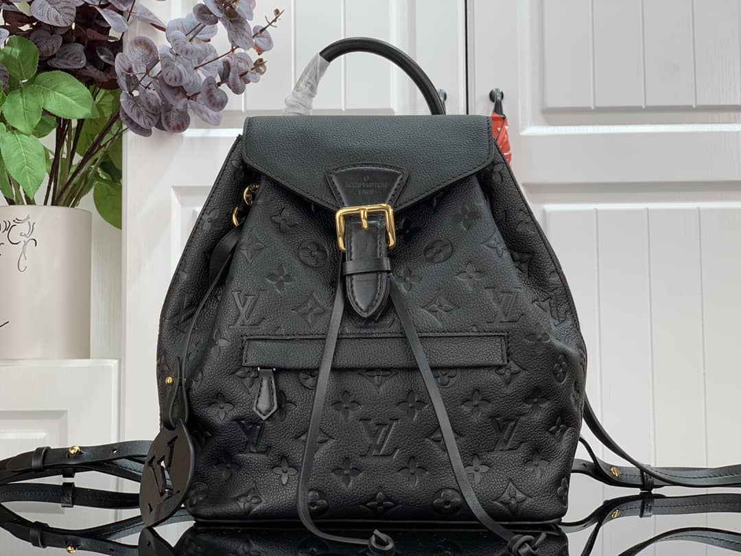 Louis Vuitton Ann Platt Montsouris PM Noir Leather Replica Backpack Black M45205 - DEEPREPS