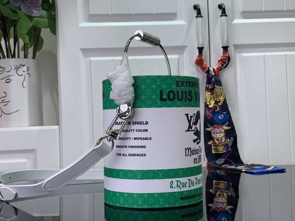 Louis Vuitton Paint Can Small Green M81592 Replica Bucket Bag - DEEPREPS