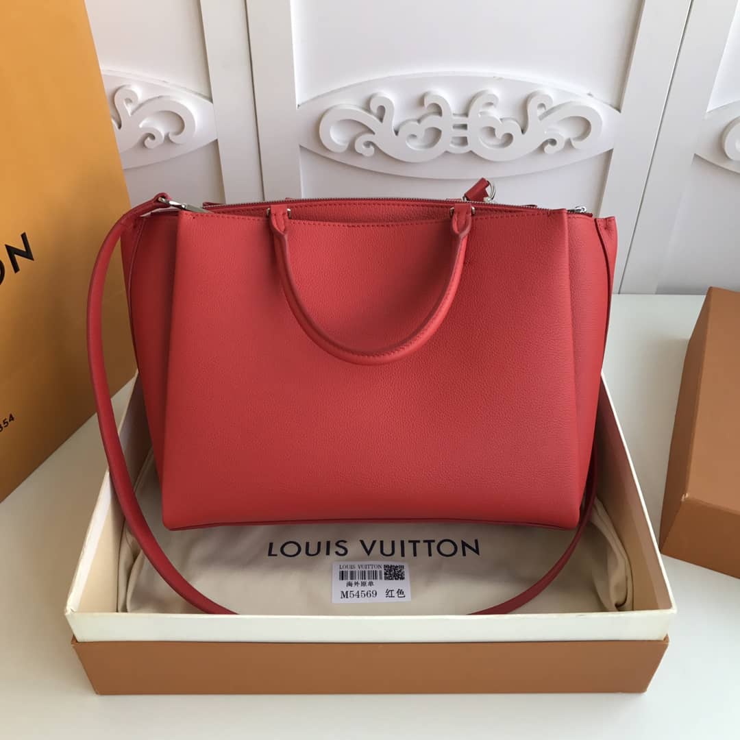 Louis Vuitton Lockmeto Tote Leather Hand Bag Red M54569 Replica - DEEPREPS
