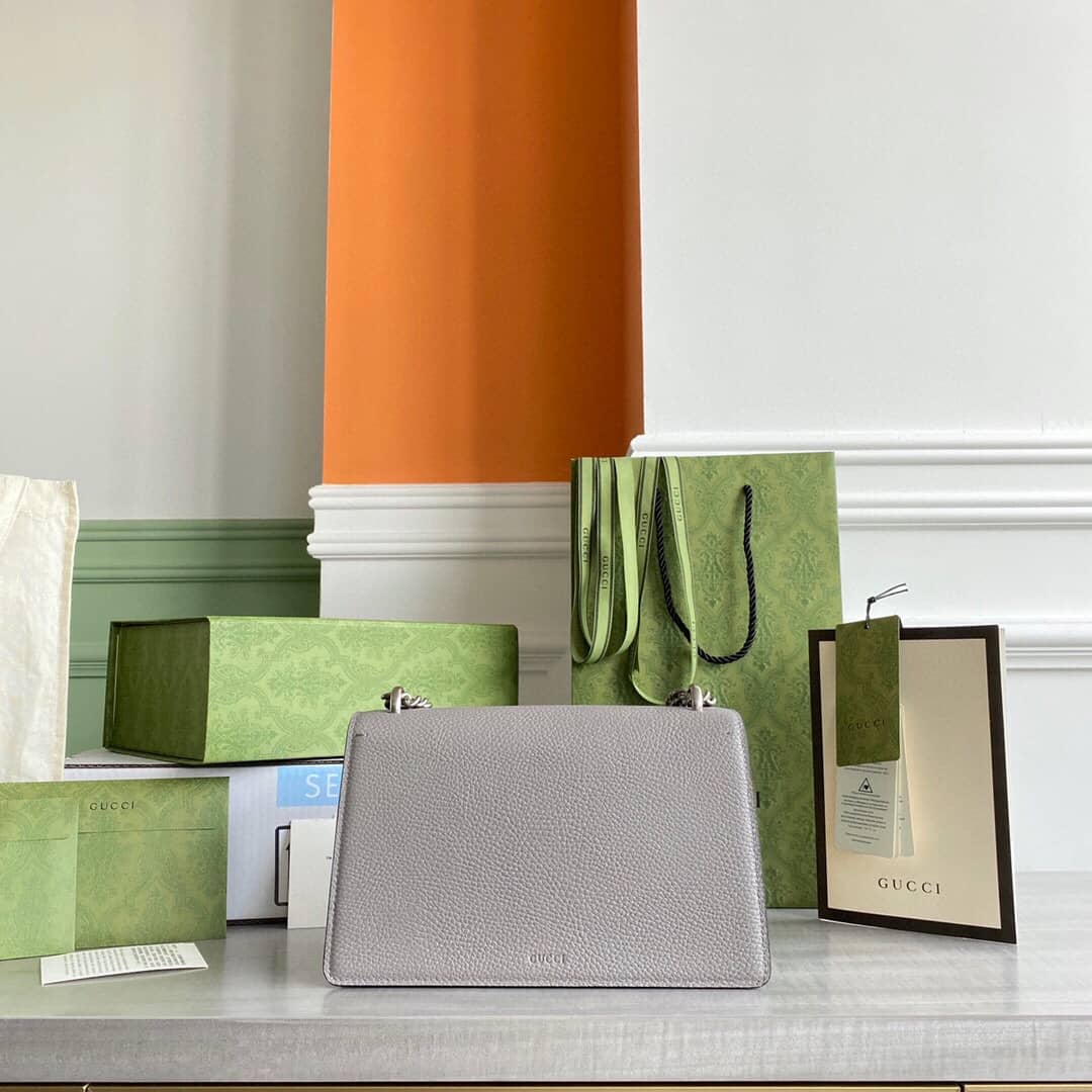 Gucci Dionysus Dupe GG Supreme Dionysus Chain Replica Shoulder Bag Gray 400249 - DEEPREPS