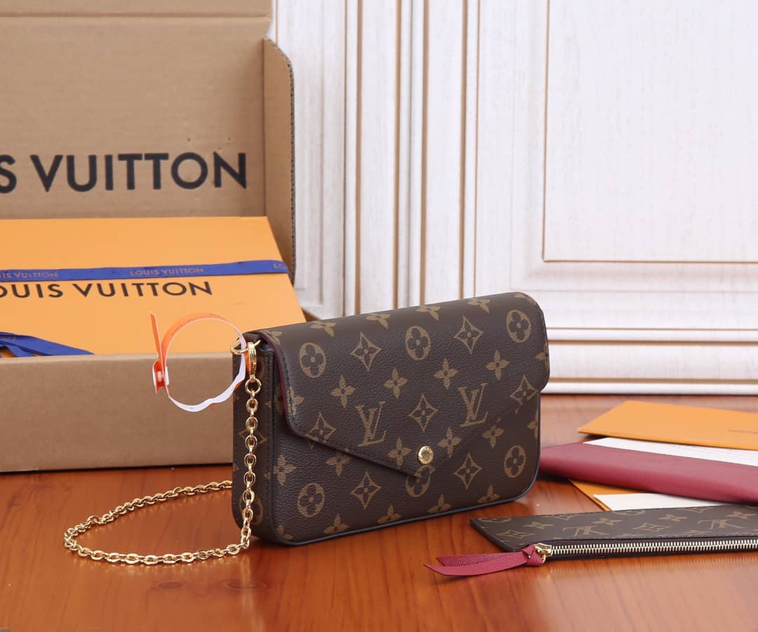 Louis Vuitton Felicie Small Canvas Leather Replica Crossbody Bag M61276 - DEEPREPS