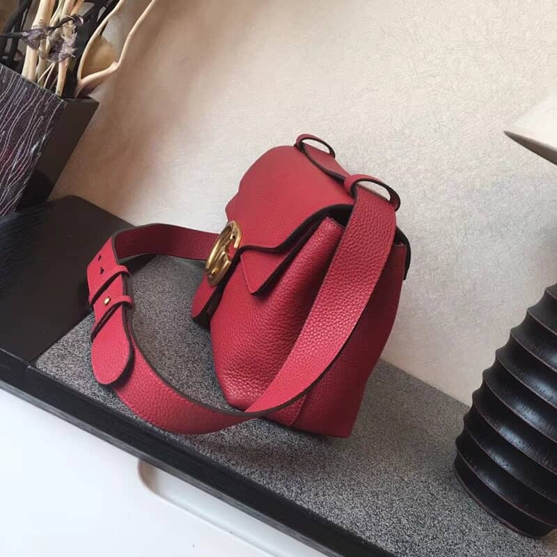 Gucci GG Marmont Leather Shoulder Bag Replica Red 401173 - DEEPREPS