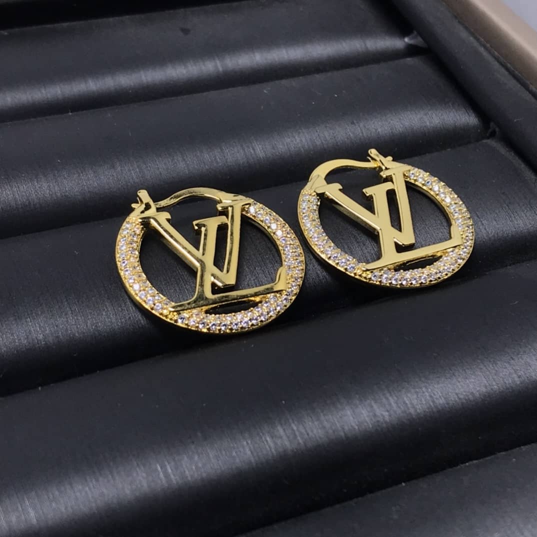 LV Hoop Earrings Dupe Logo - DEEPREPS
