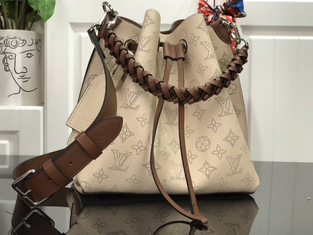 Louis Vuitton Mahina Muria Replica Handbag Beige M55801 - DEEPREPS