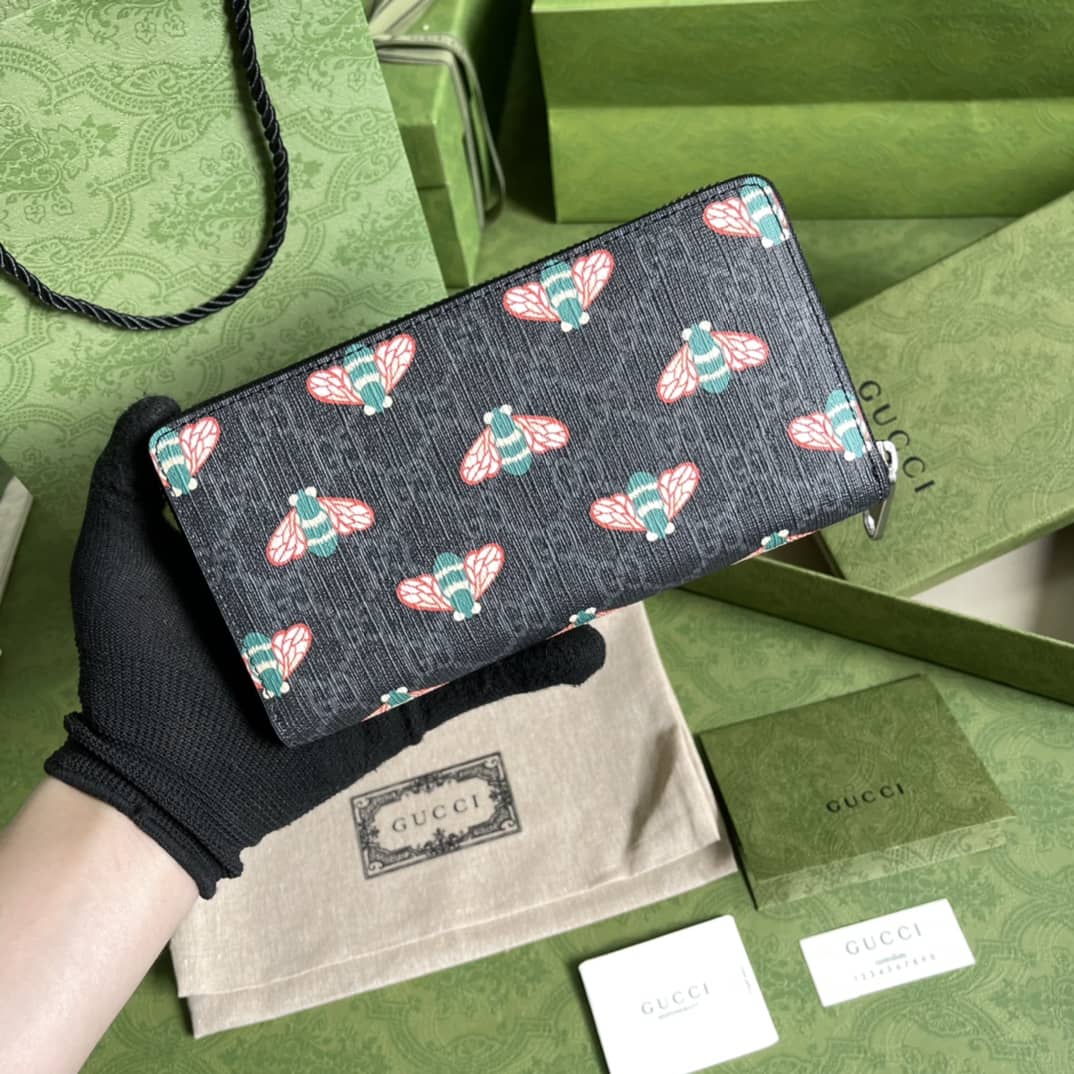Gucci PVC Bee Zip Long Wallet Replica 451273 - DEEPREPS