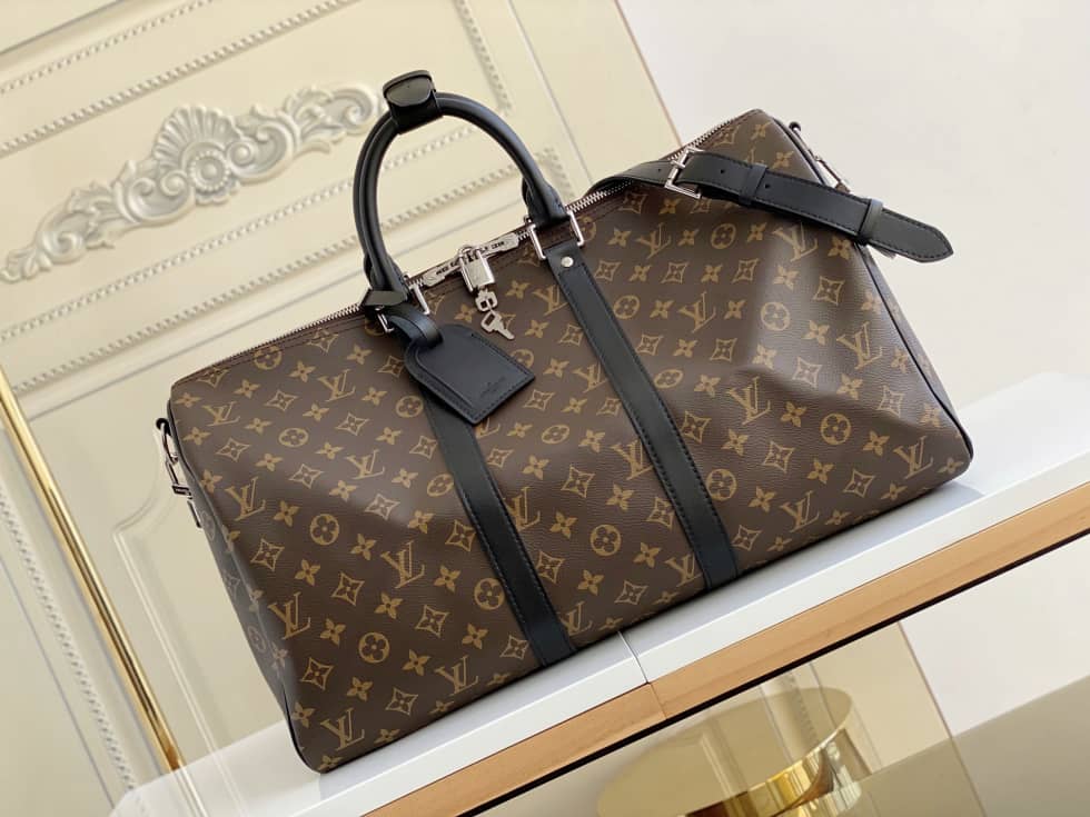 LV Duffle Bag Replica Monogram Keepall Bandouliere 45 Boston Bag Brown M41418 - DEEPREPS