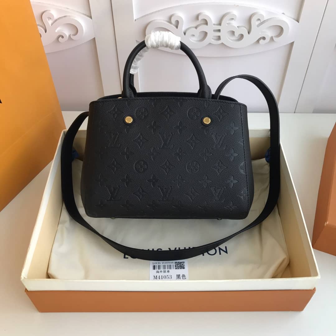 Louis Vuitton Monogram Montaigne BB Empreinte Bag Replica Black M41053 - DEEPREPS