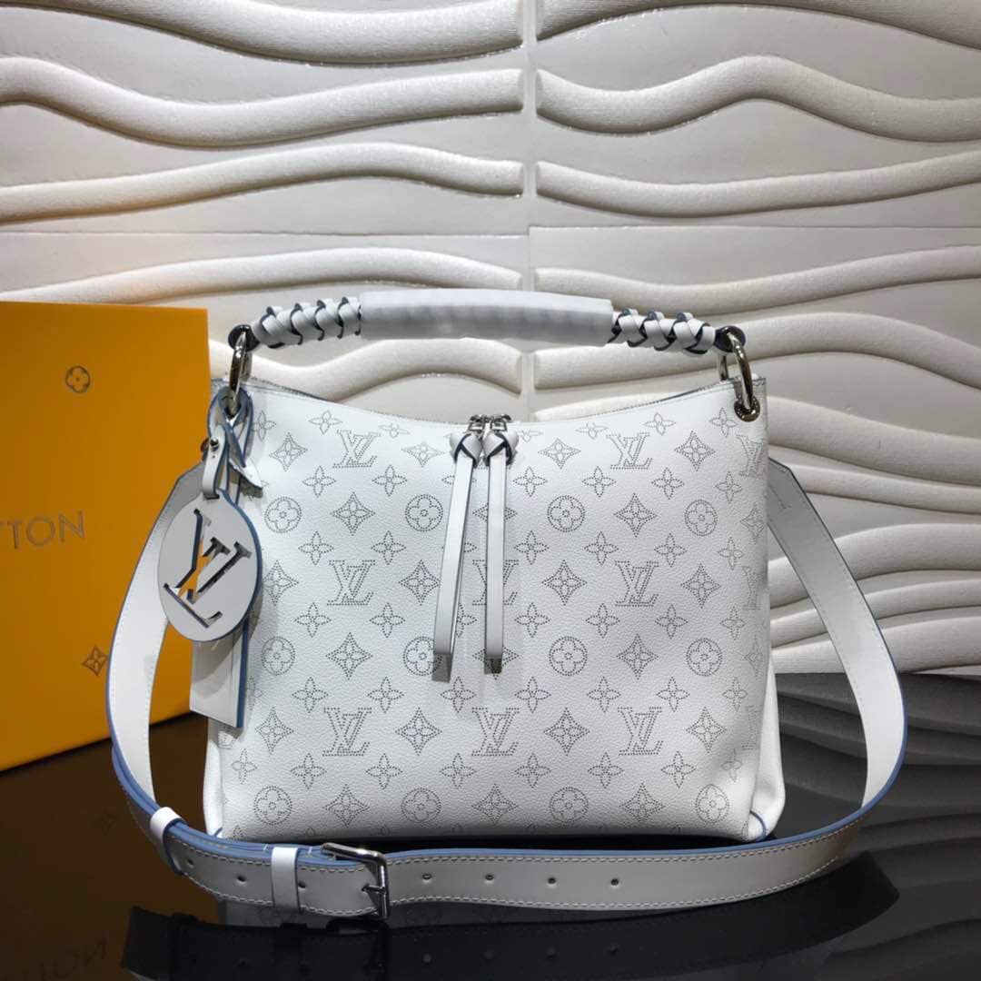 Louis Vuitton Beaubourg Hobo MM Mahina Leather Replica White M56073 - DEEPREPS
