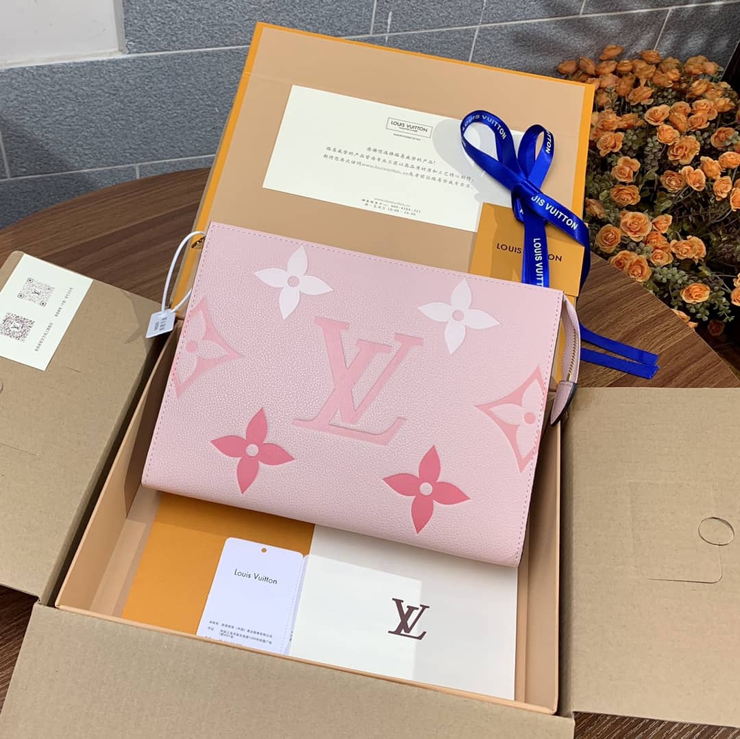 Louis Vuitton Summer Toiletry Pouch Monogram Empreinte Replica Pink M80504 - DEEPREPS