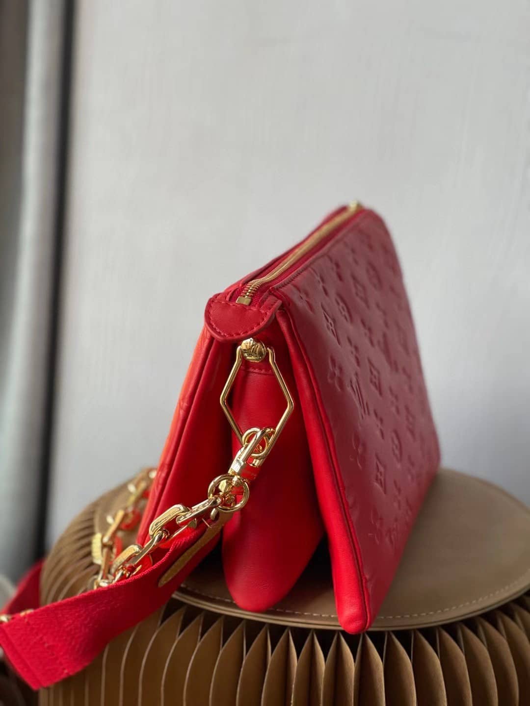 Louis Vuitton Coussin PM Gold Chain Rouge Red M57792 Replica Shoulder Bag - DEEPREPS