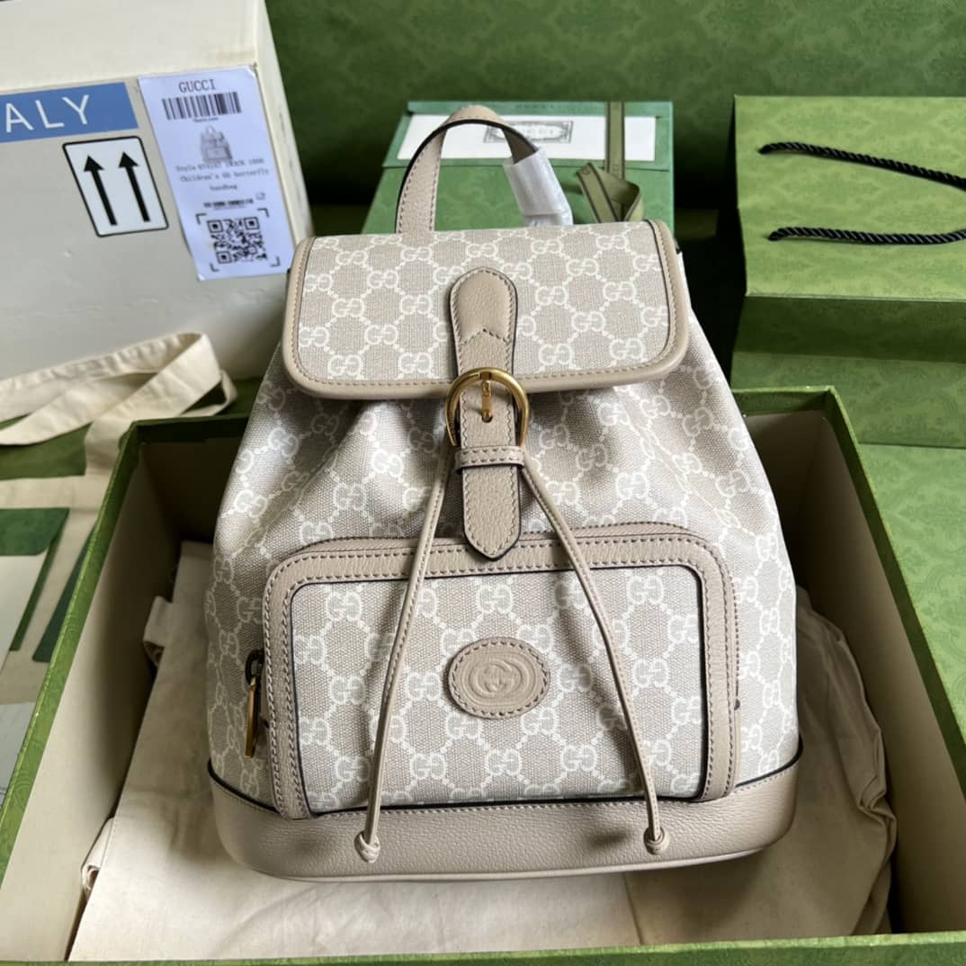 Gucci Backpack With Interlocking G White 674147 Replica - DEEPREPS