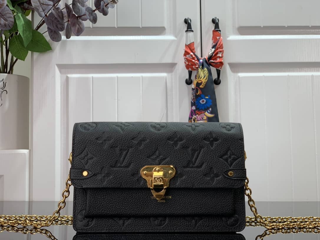 Best Replica Louis Vuitton Vavin Chain Empreinte Leather Replica Bag Black M63398(ColaReps) - DEEPREPS