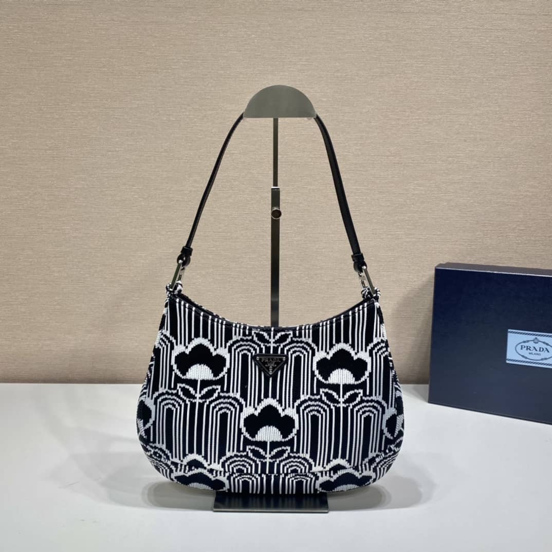 Prada Cleo Bag Dupe Jacquard Knit And Leather Replica Bag - DEEPREPS