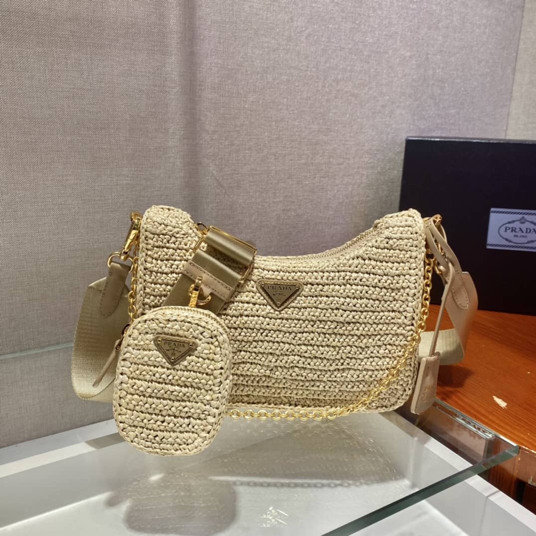 Prada Re-edition 2005 Raffia Replica Bag - DEEPREPS