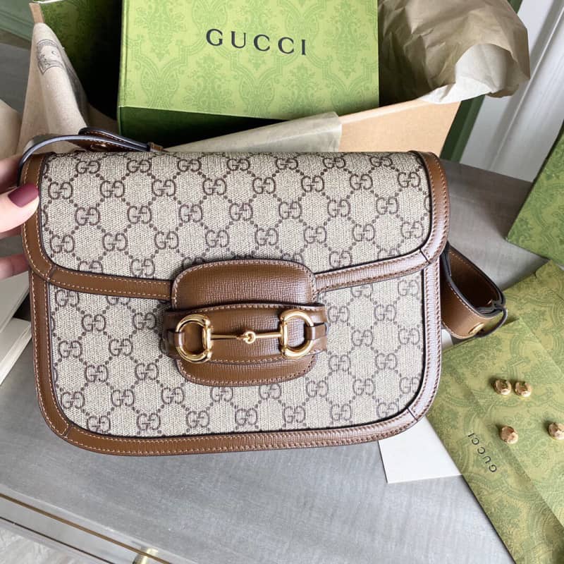 Gucci Horsebit 1955 Shoulder Bag Replica Brown 602204 - DEEPREPS