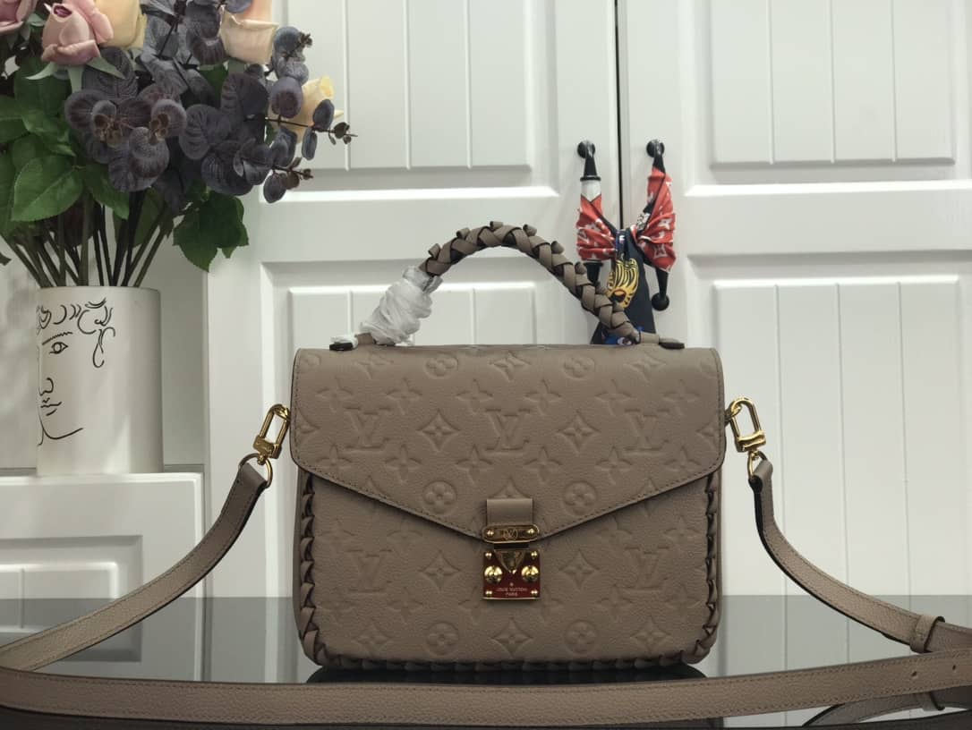 Louis Vuitton Pochette Metis Braided Monogram Empreinte Replica Gray M43942 - DEEPREPS