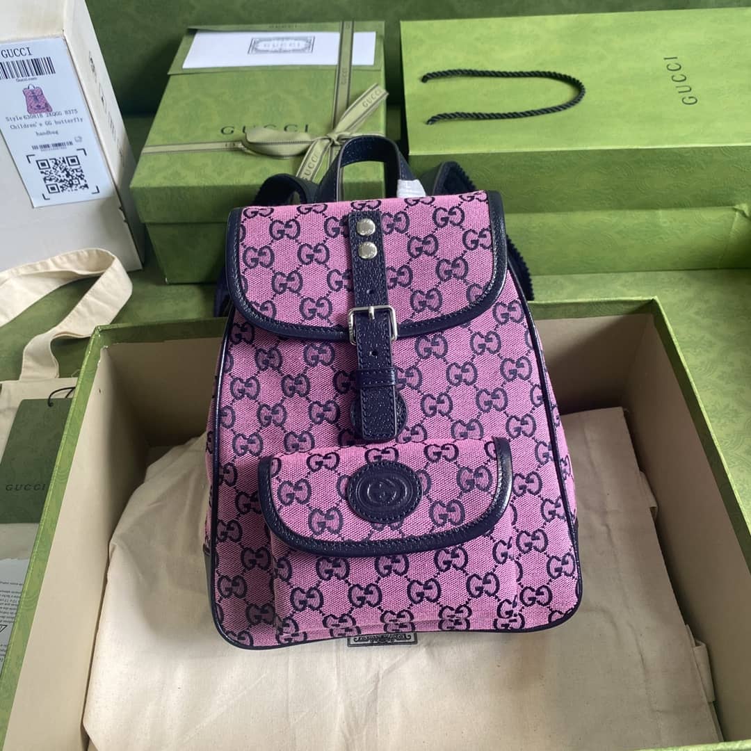 Gucci Children Multicolor GG Canvas Backpack Replica 630818 - DEEPREPS