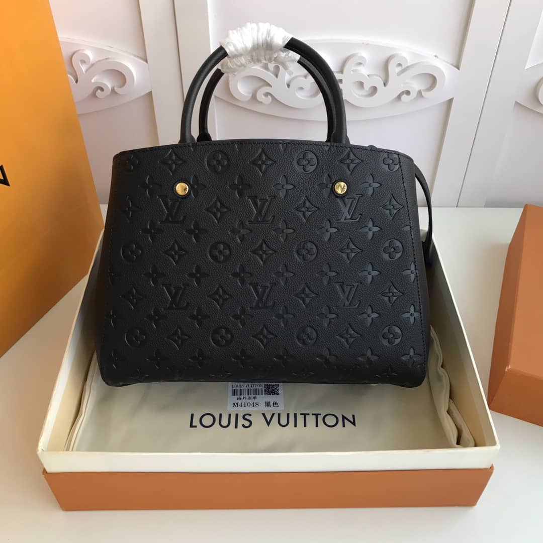 Louis Vuitton Monogram Montaigne MM Shoulder Bag Replica Black M41048 - DEEPREPS