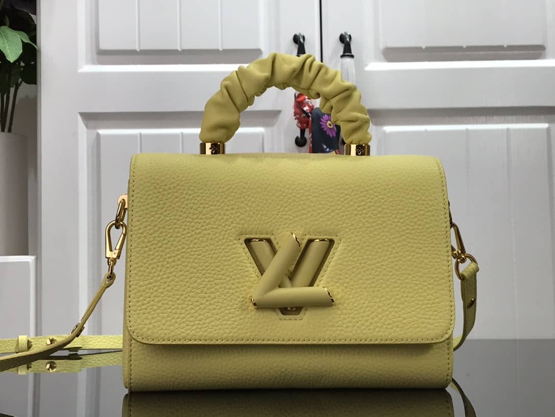 Louis Vuitton Replica Bags Twist PM Pondichery Taurillon Leather Replica Bag Yellow M58691 - DEEPREPS