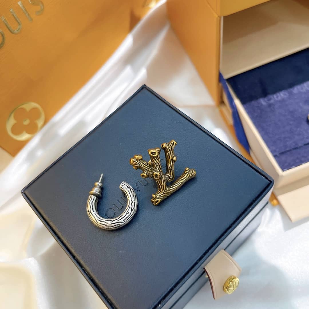 LV Hoop Earrings Dupe Logo - DEEPREPS