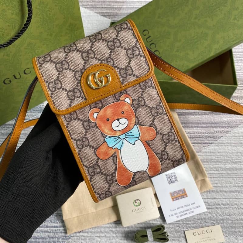Gucci Teddy Bear Mobile Phone Bag Replica 647805 - DEEPREPS