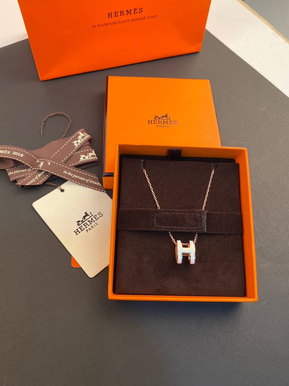 Knockoff Hermes Logo Necklace - DEEPREPS