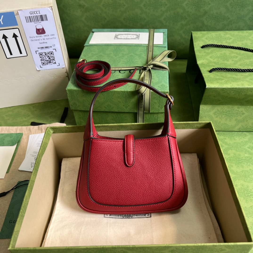 Gucci Jackie 1961 Mini Hobo Bag Red 637091 Replica - DEEPREPS