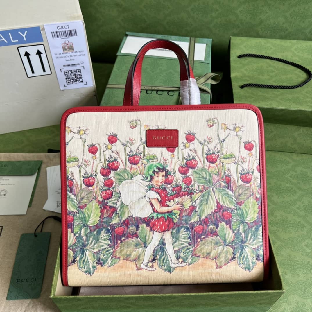Gucci Children Strawberry Print 605614 Replica Tote Bag - DEEPREPS
