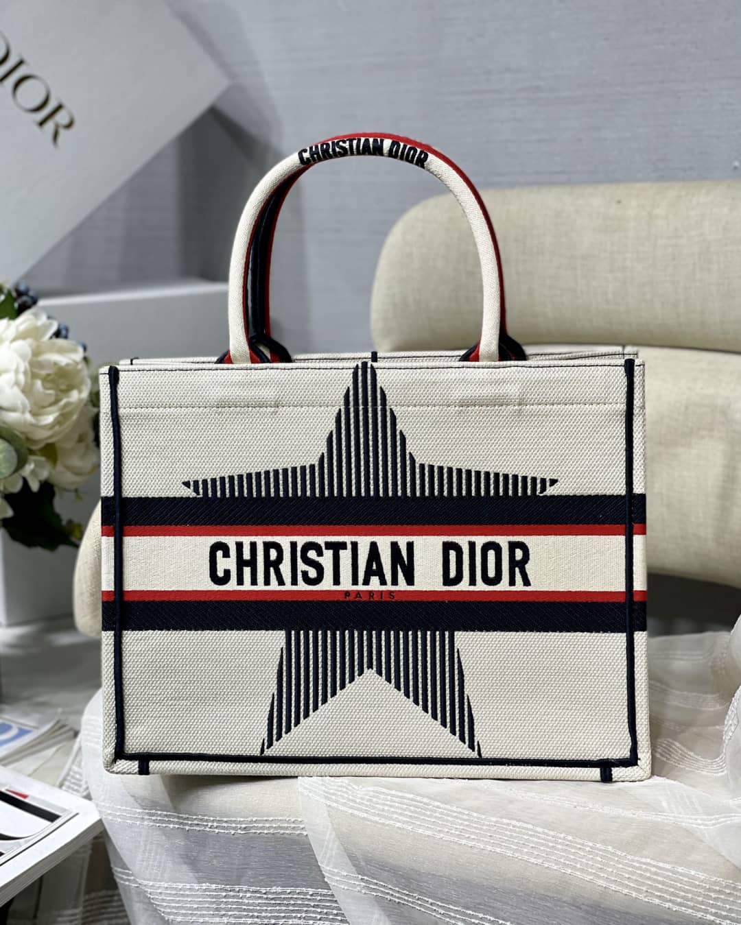 Dior Dupe CD Book Embroidery Tote Bag - DEEPREPS