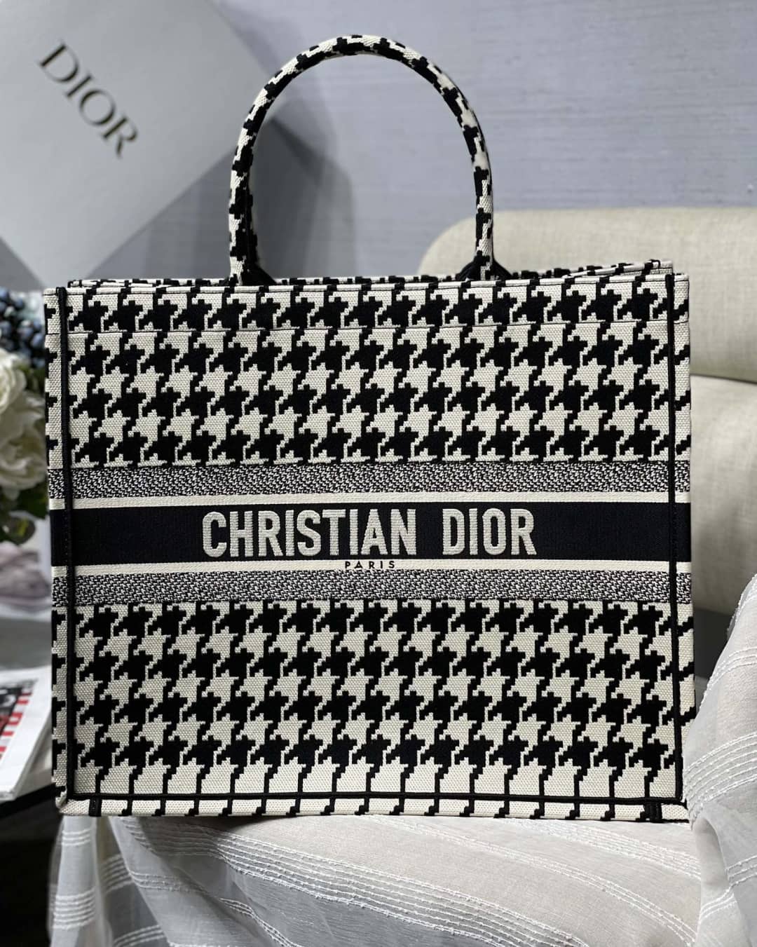 Christian Dior Tote Bag Dupe CD Book Embroidery - DEEPREPS