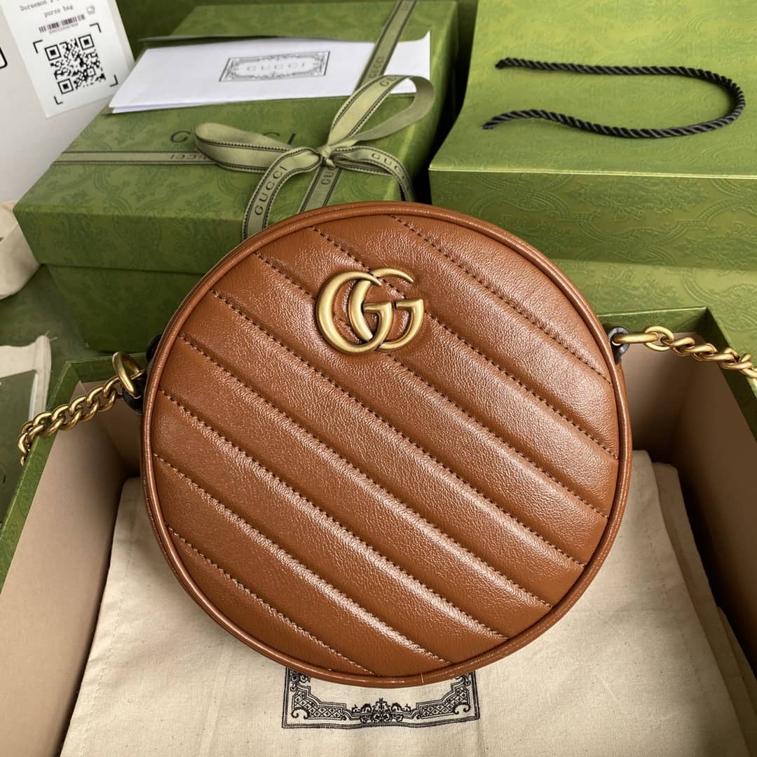 Gucci Crossbody Dupe Marmont GG Matelasse Mini Round 550154 - DEEPREPS