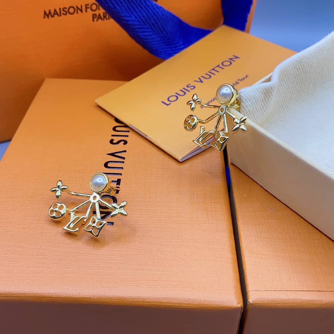 LV Hoop Earrings Dupe Logo - DEEPREPS
