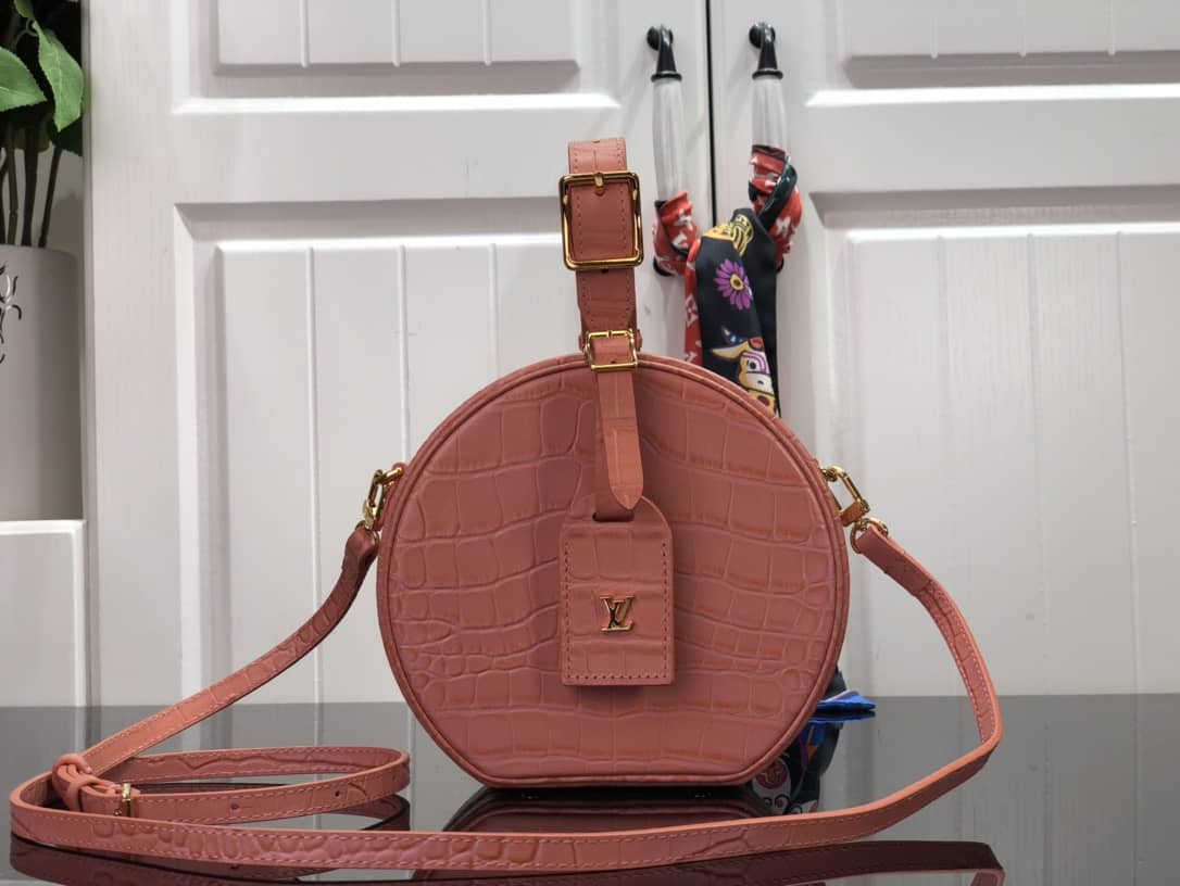 Louis Vuitton Petite Boite Chapeau Crocodilien Brillant Replica Bag Pink N93597 - DEEPREPS