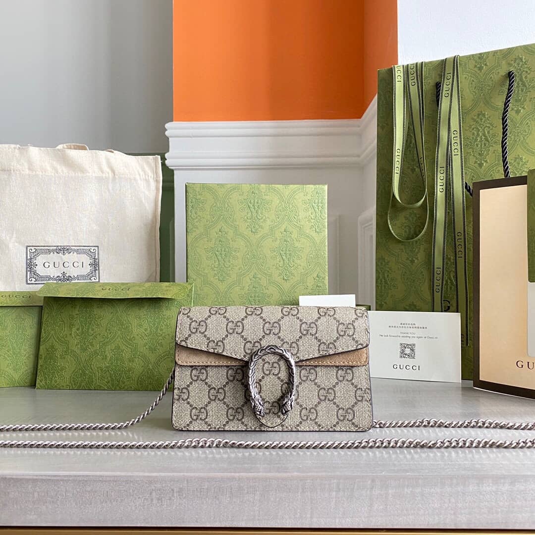 Gucci Dionysus GG Supreme Super Mini Bag Replica Gray 476432 - DEEPREPS