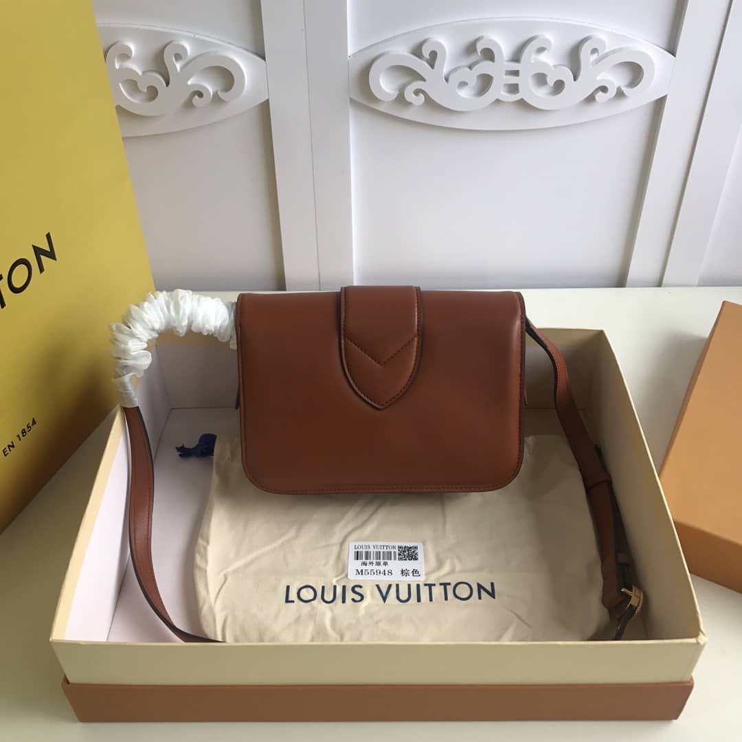 Louis Vuitton Pont9 Neuf Leather Replica Shoulder Bag Brown M55948 - DEEPREPS