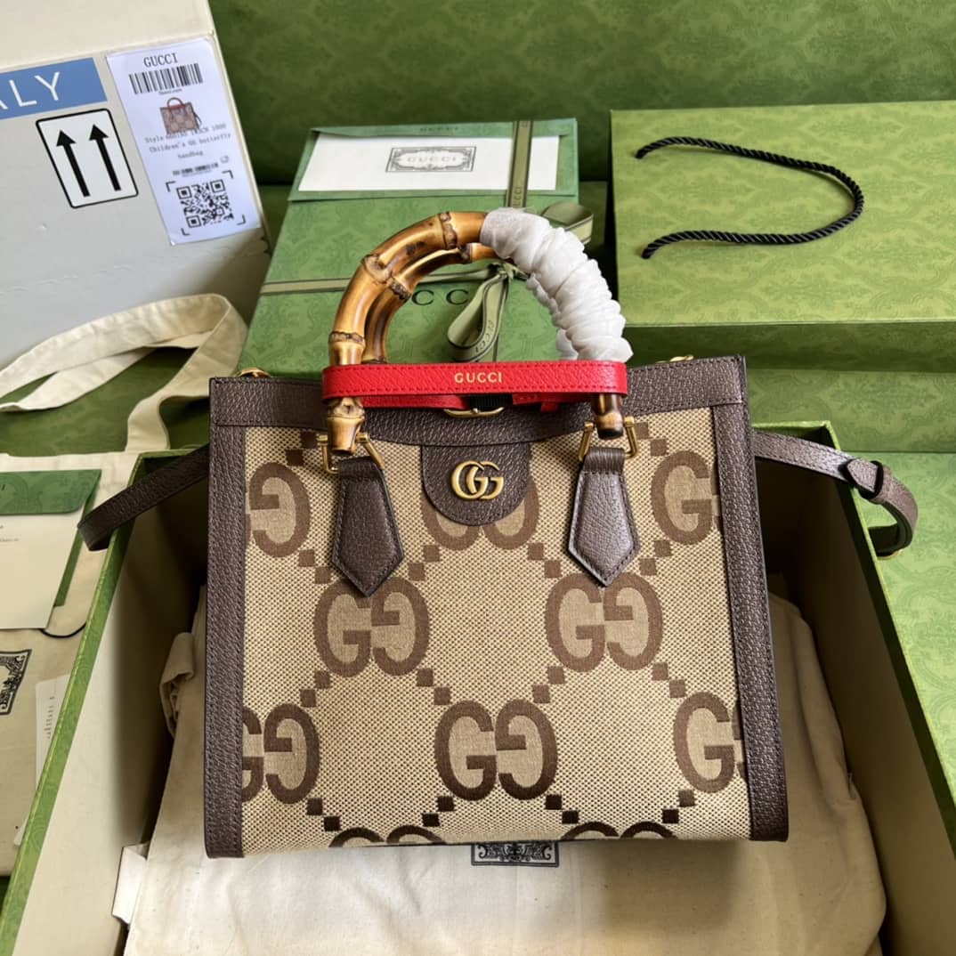 Gucci Diana Jumbo GG Small Dark Coffee 660195 Replica Tote Bag - DEEPREPS