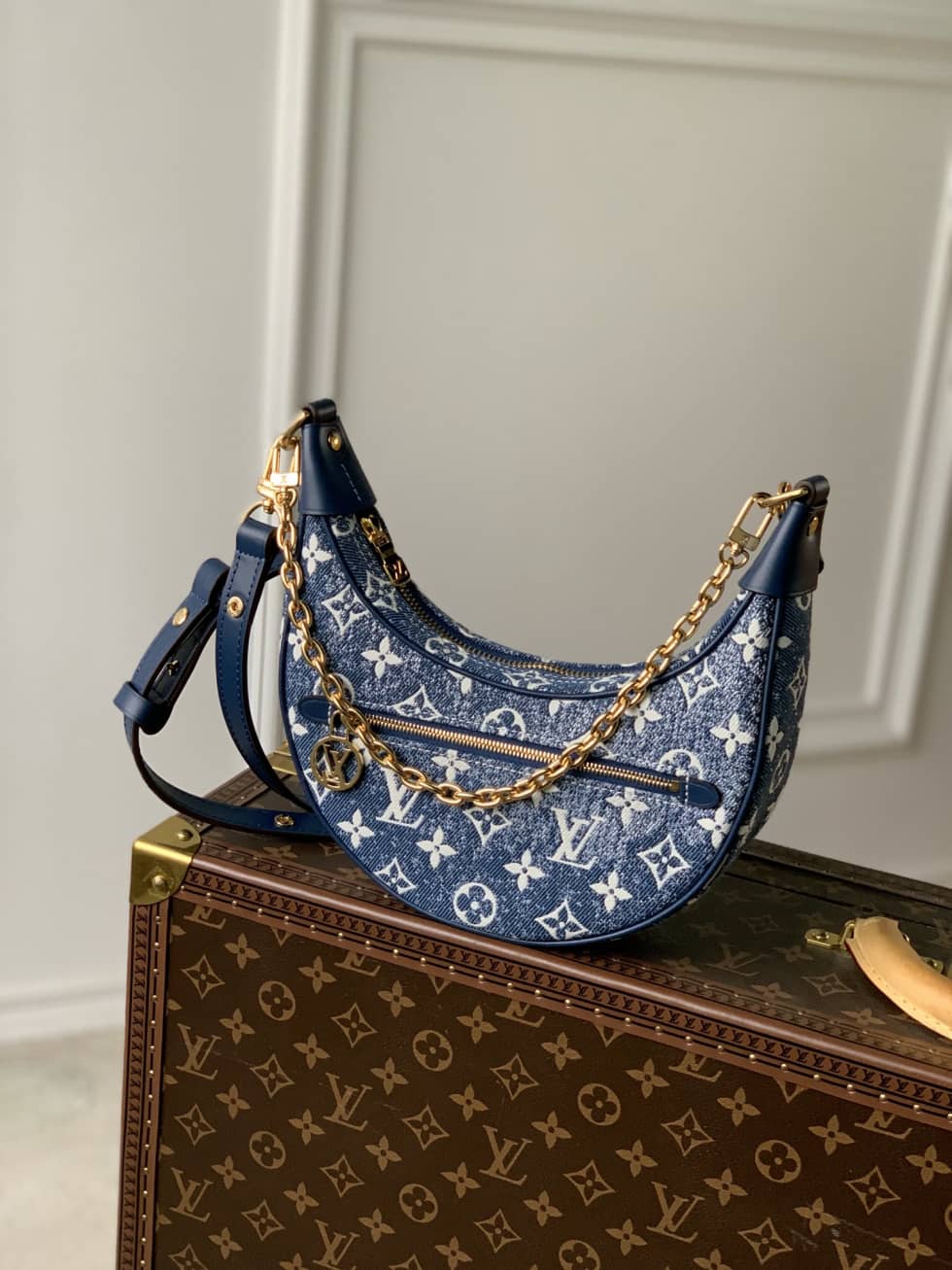 Louis Vuitton Denim Loop Blue/White M81166 Replica Hobo - DEEPREPS