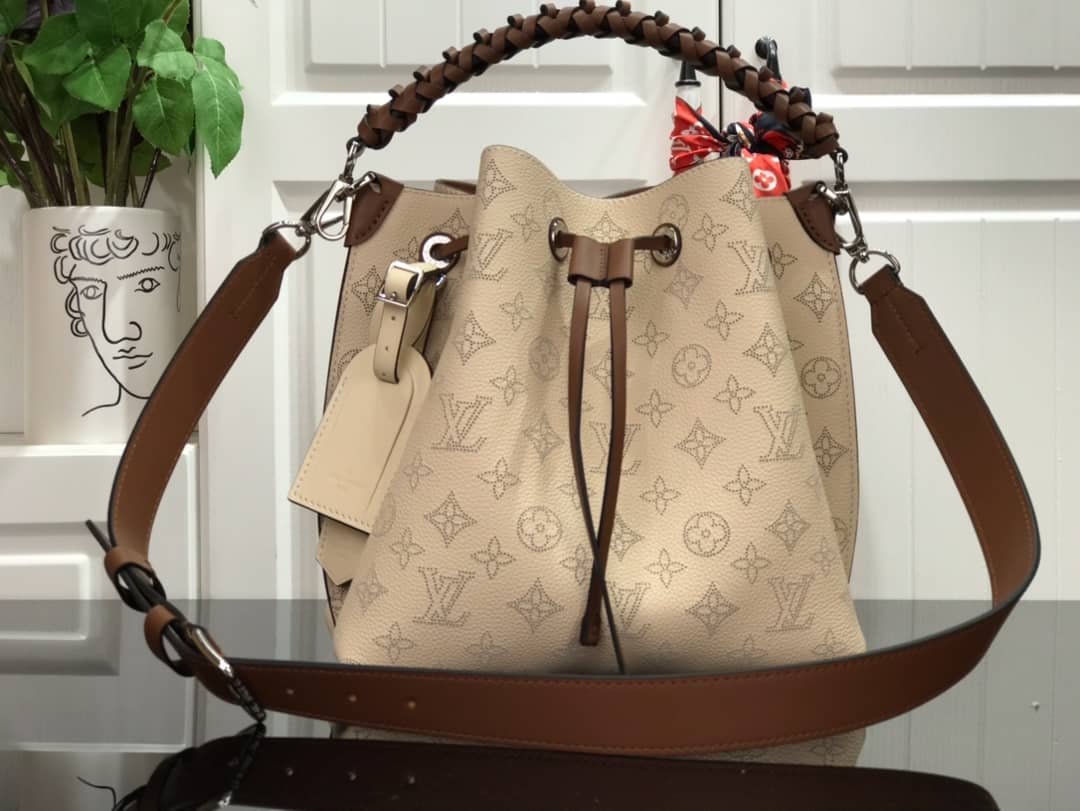 Louis Vuitton Mahina Muria Replica Handbag Beige M55801 - DEEPREPS