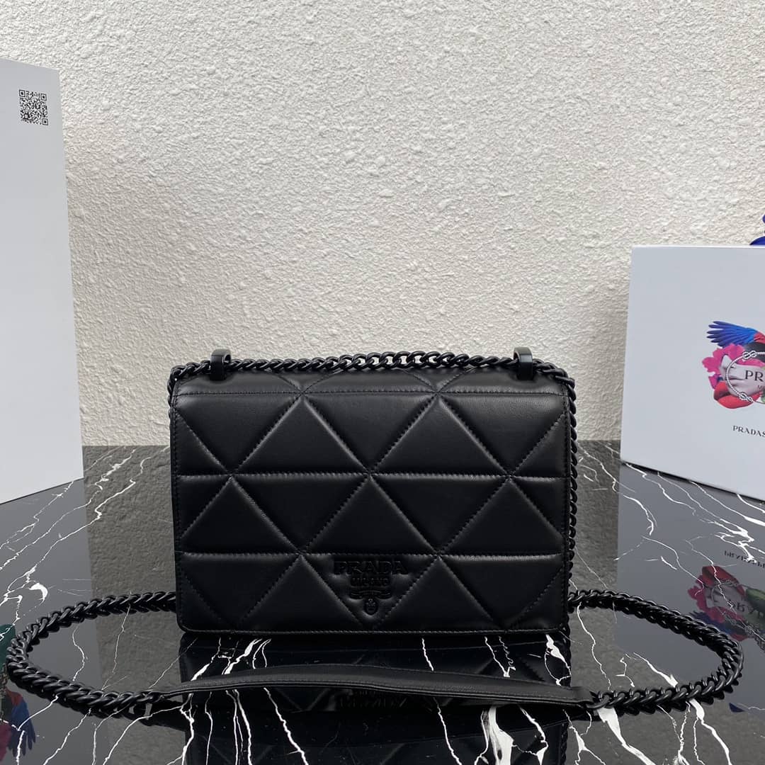 Prada Chain Replica Crossbody Bag Black - DEEPREPS