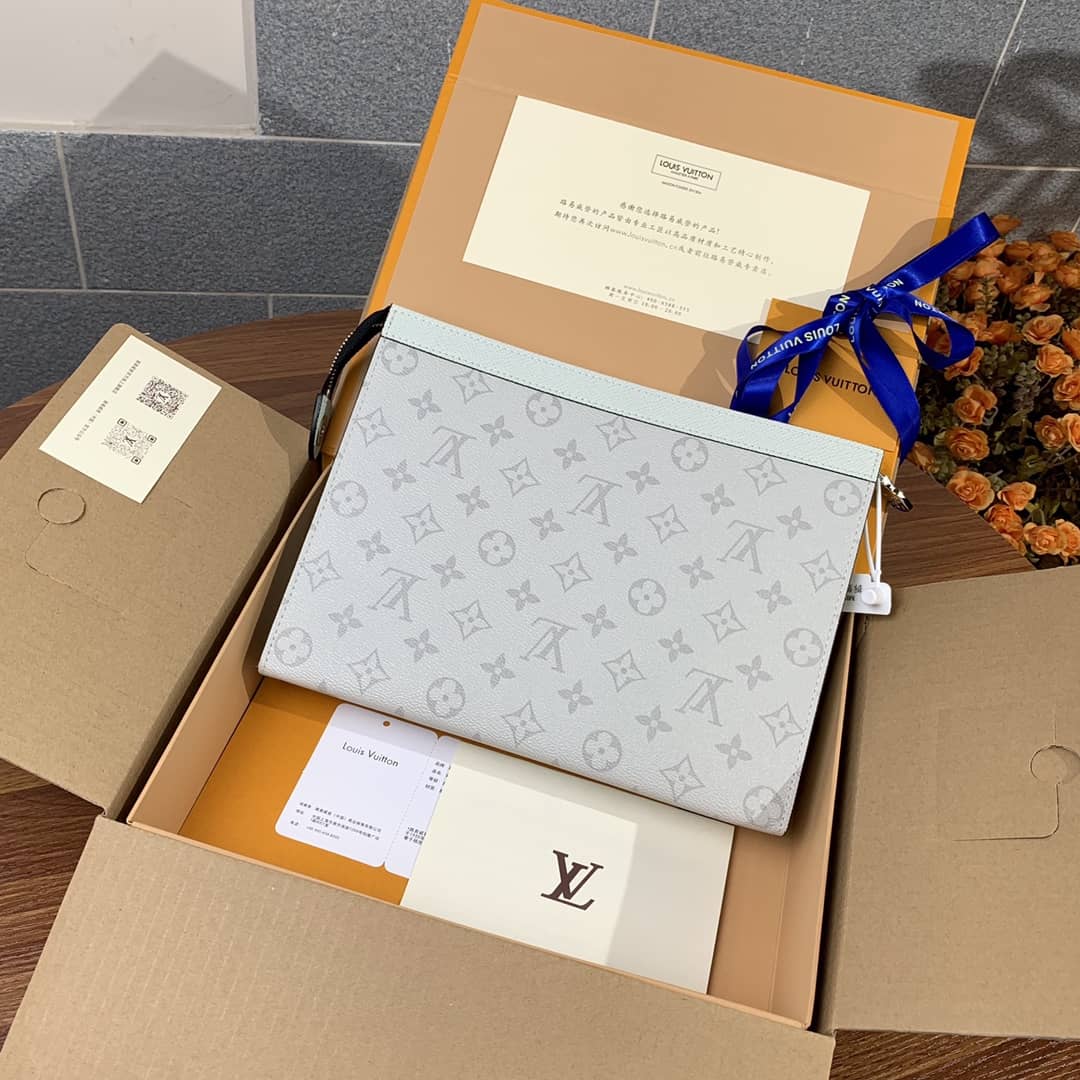 Louis Vuitton Monogram Canvas Poche Toilette Clutch White M30420 - DEEPREPS