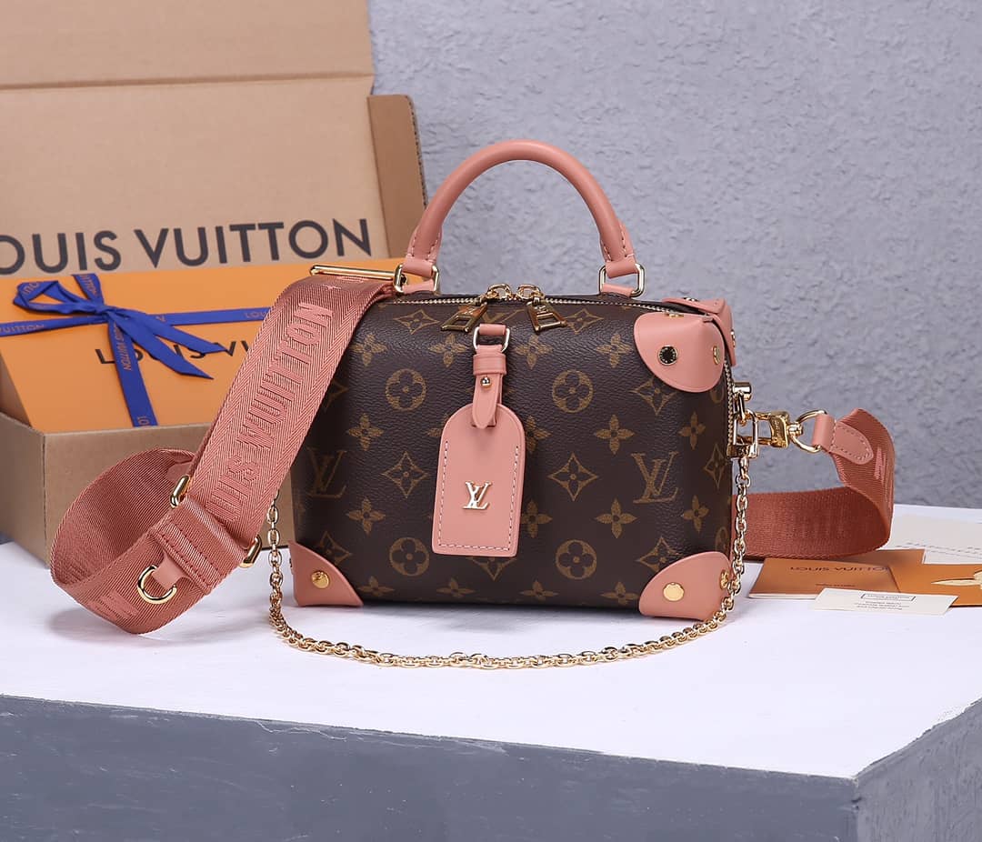 Louis Vuitton Petite Malle Souple Monogram Bag Replica Pink M45571 - DEEPREPS